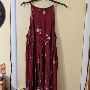 Burgundy Daisy Dress